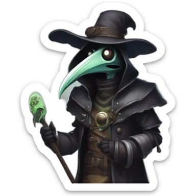 alien  Plague Doctor roguelike rpg style inspired by slay thee spire sticker