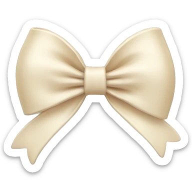 Cream bow sticker