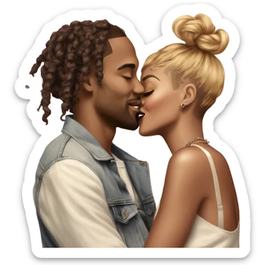 Hyper Realistic Breezy and Rhianna romantic photo  sticker
