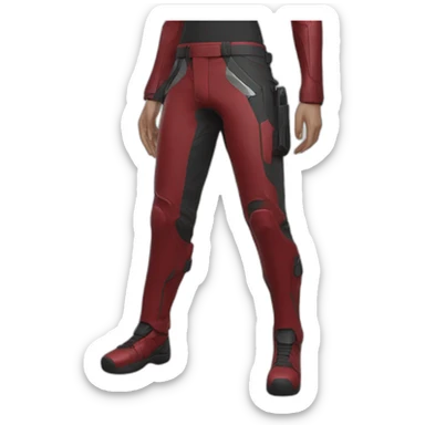 futuristic Autonomous Combat colored crimson pants sticker