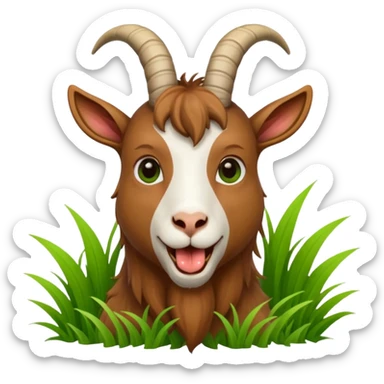 goat with grass in his mouth sticker