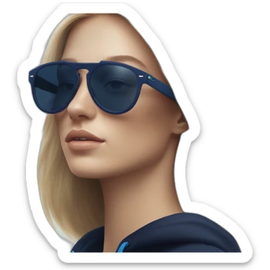 Lacoste bag girl with black lacoste hoodie e and blue oakley sportive sunglass  sticker