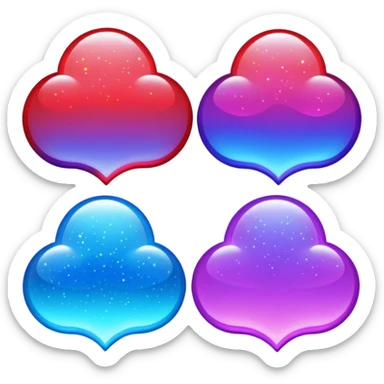 Animated sparkling shimmers red purple blue sticker
