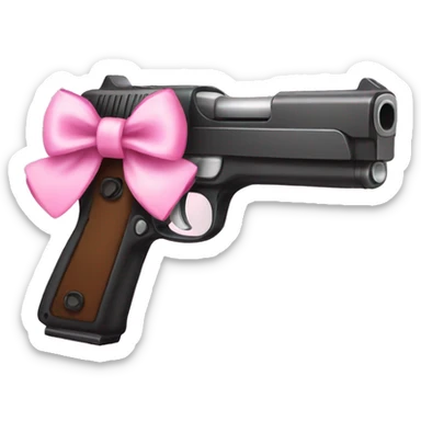 Gun with pink bow  sticker