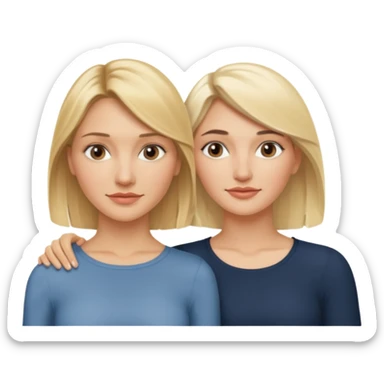 i want an emoji with 2 longue hair blonde girls like the movie "the holiday" They are not touching each other. One is Cameron Diaz, the tother Kate Winslet. They are friends. sticker