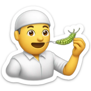 Un homme qui mange une crevette  sticker