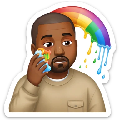 Kanye vomiting rainbow sticker