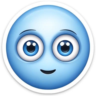 two separate cartoon eyes, simple and friendly sticker