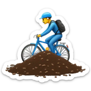 Bike rider next to poop sticker