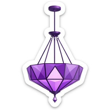 minimalist purple chandelier sticker