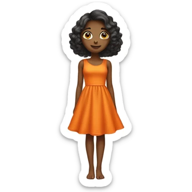 orange dress without human sticker