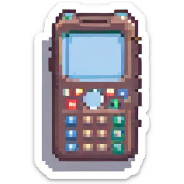 Make the phone PNG with a transparent background, keep Minecraft pixel art style. sticker