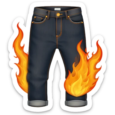 jeans on fire sticker