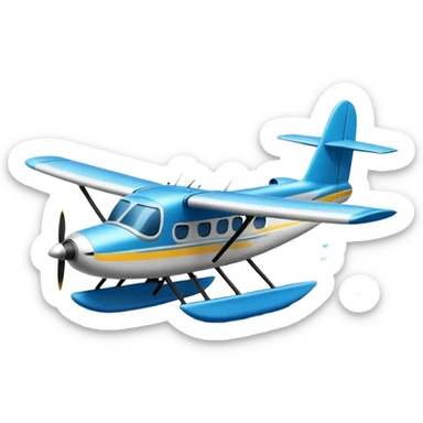 seaplane landing on water sticker