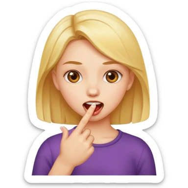 Chica mordiéndose el dedo sticker