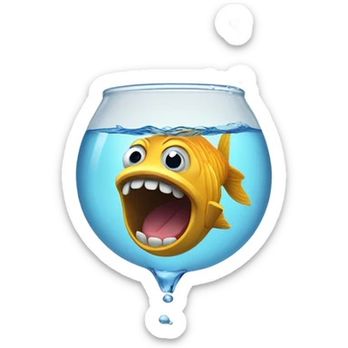 Fish drinking  sticker