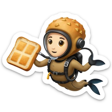 Scuba diver bread hybrid sticker