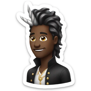 A black human unicorn sticker