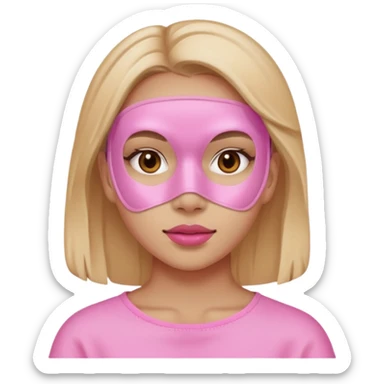 girl with a pink skincare mask routine  sticker
