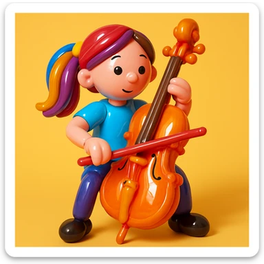 girl playing cello sticker
