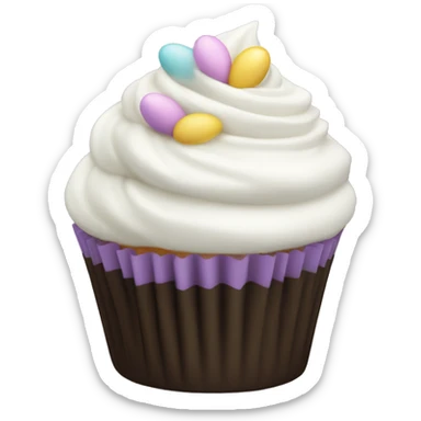 Easter white cupcake sticker