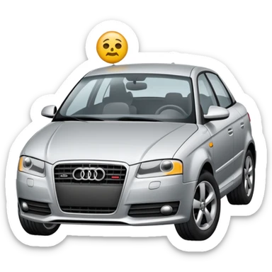 emoji of a car audi a3 being towed sticker