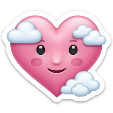 pink heart + cloud emoji sticker