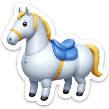 puffy inflatable fat horse landscape  sticker