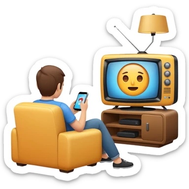 Watching tv sticker