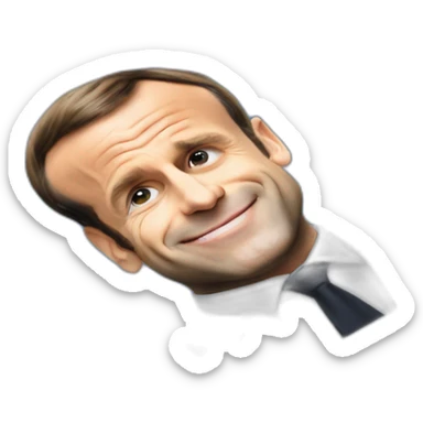 Emmanuel Macron torsr nu sur un T-Max sticker