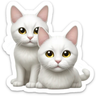 Two white cats sticker