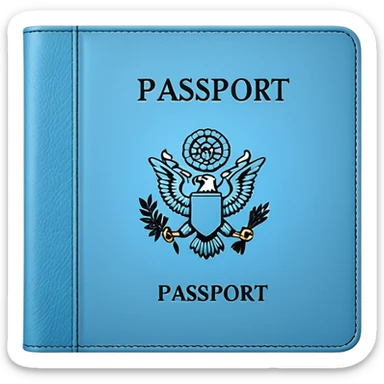 light blue passport sticker