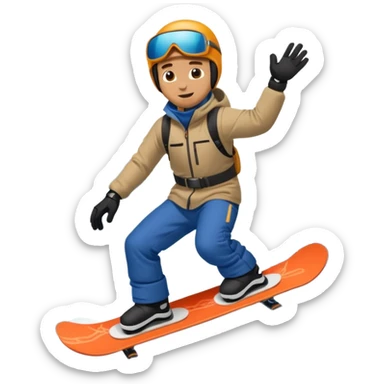 man snowboarding in mountains sticker