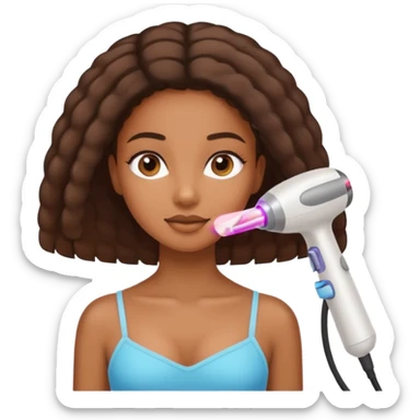 black girl receiving laser hair removal sticker