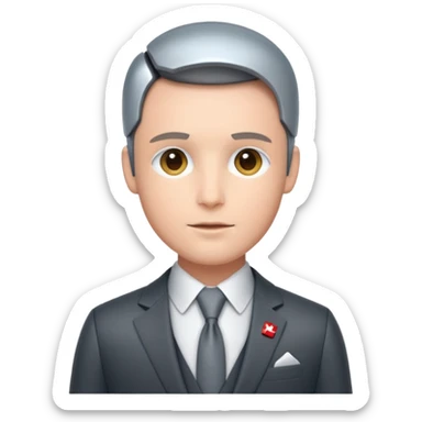 the swiss chris (banker influencer), looking professional yet have robotic elements sticker