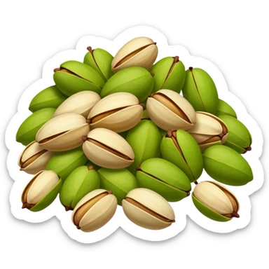 Heap of raw pistachio with shell, natural and organic, close-up view sticker