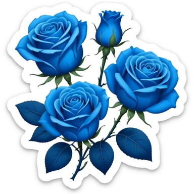 Rosas azules emoji sticker