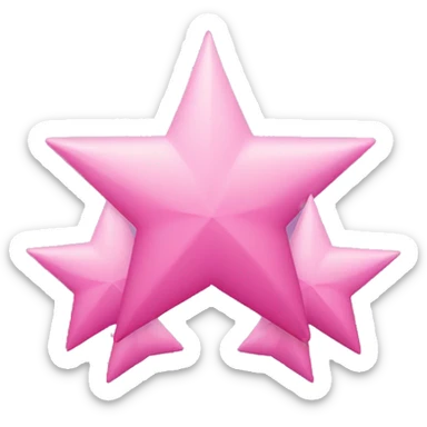 Three small pink , five-pointed stars grouped together. The stars have a slightly elongated shape, giving them a twinkling effect. They vary in size, with the largest star in the center and two smaller stars on either side.  sticker