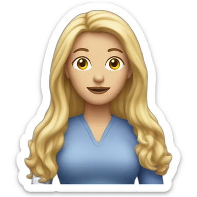 middle age woman with long blonde hair sticker