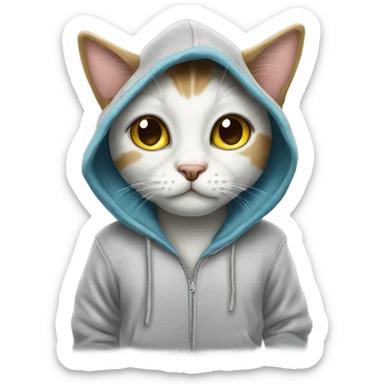 Cat wearing hoodies  sticker