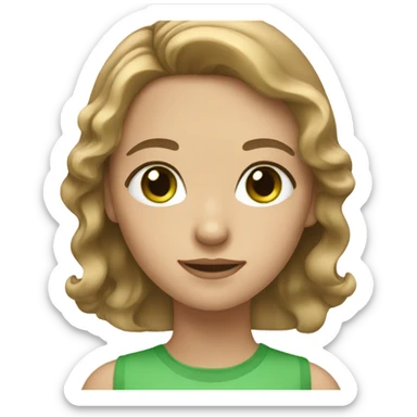 girl with light brown hair and green eyes  sticker