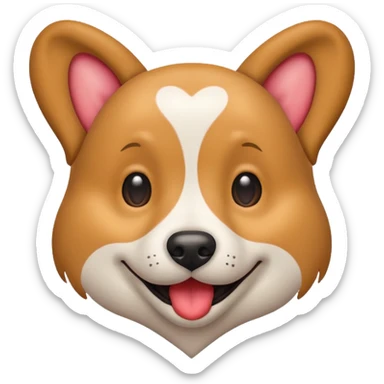 happy dog face inside a heart sticker