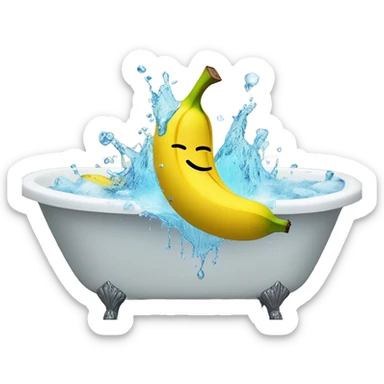 Money eating bananas while taking a bath  sticker
