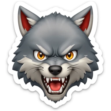 Tráeme una imagen de un lobo enojado sticker