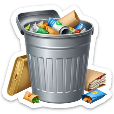 office trash tin sticker