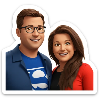 smiling couple in real life sticker
