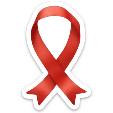 Red ribbon  sticker