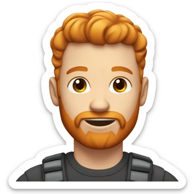 Ginger male with short hair and skin fade and ginger stubbled beard sticker