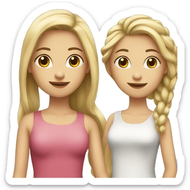 two caucasian girls sticker