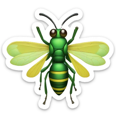 green wasp sticker